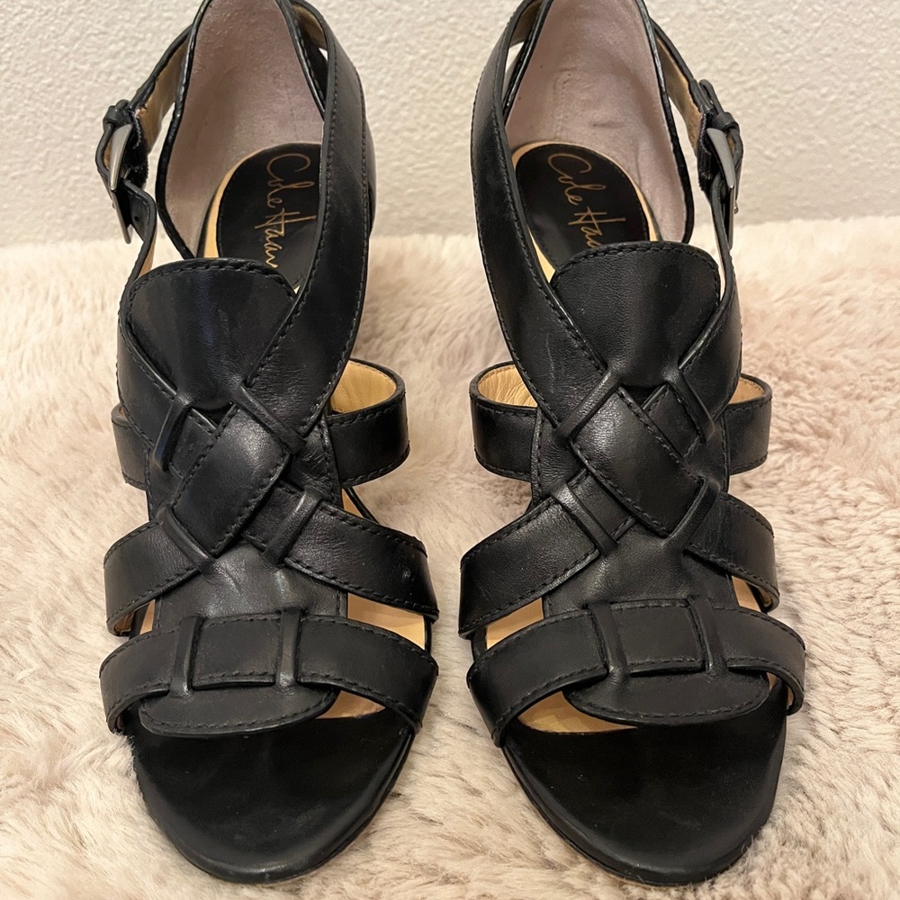 Basket Weave Heel, black